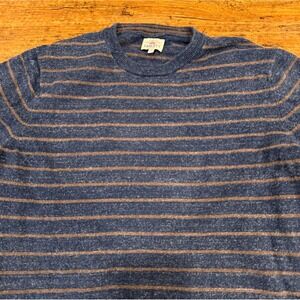 Faherty Blue Sconset Cotton Casual Striped Pullover Sweater Sweatshirt Men's Med